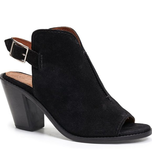 New Frye Courtney Sling Suede Open Toe Heels OfficeCore Summer - Picture 2 of 9